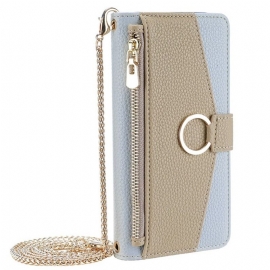 Lærdeksel Folio Deksel Vivo V50 Lite 5g Mobildeksel Speil Og Kjede