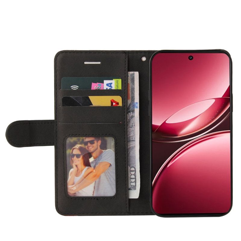 Lærdeksel Folio Deksel Vivo V50 Lite 5g Mobildeksel Tofarget Bølgete