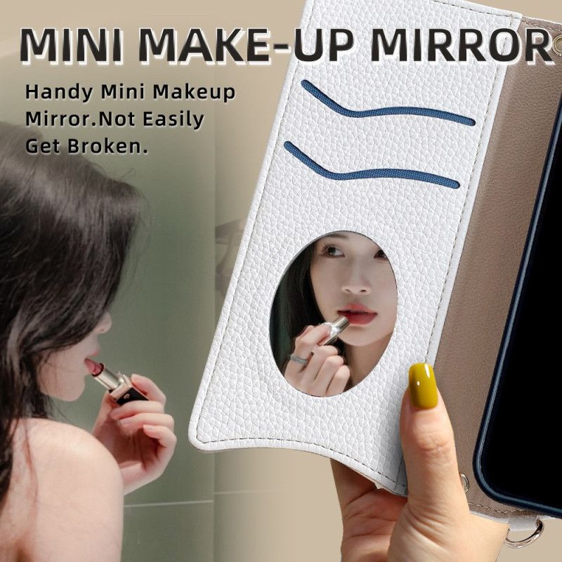 Vivo V50 Lite 5g Skulderlommebok Med Speil Og Kjede