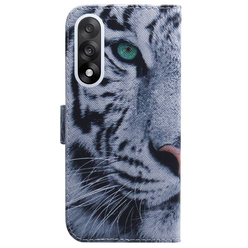 Folio Deksel Oneplus Nord 5 Hvit Tiger Beskyttelse Deksel