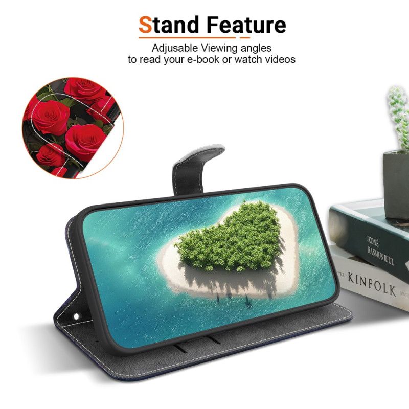 Folio Deksel Oneplus Nord 5 Røde Sommerfugler