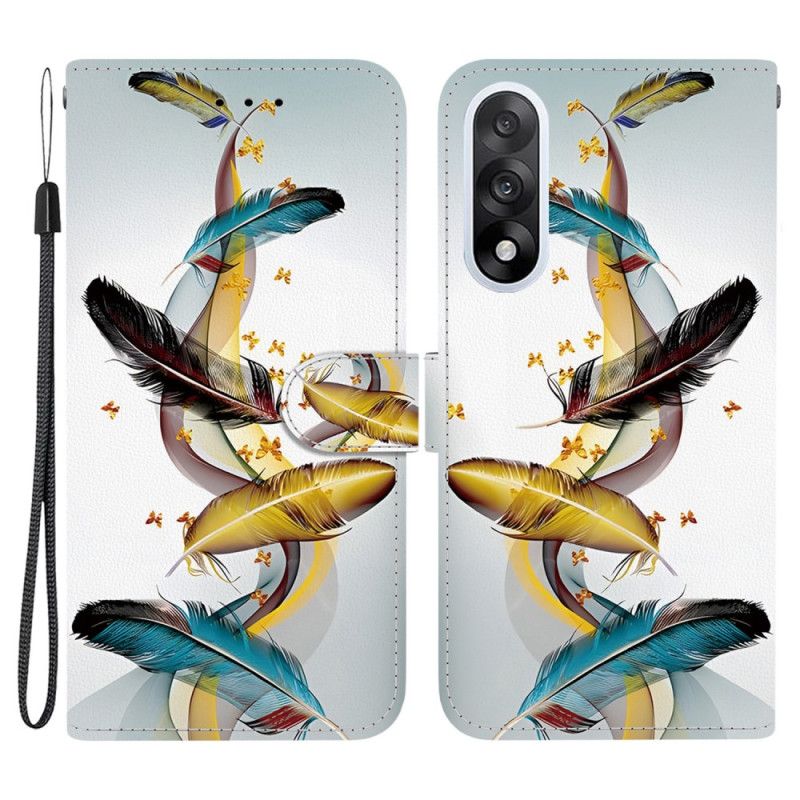 Lærdeksel Folio Deksel Oneplus Nord 5 Gyldne Fjær