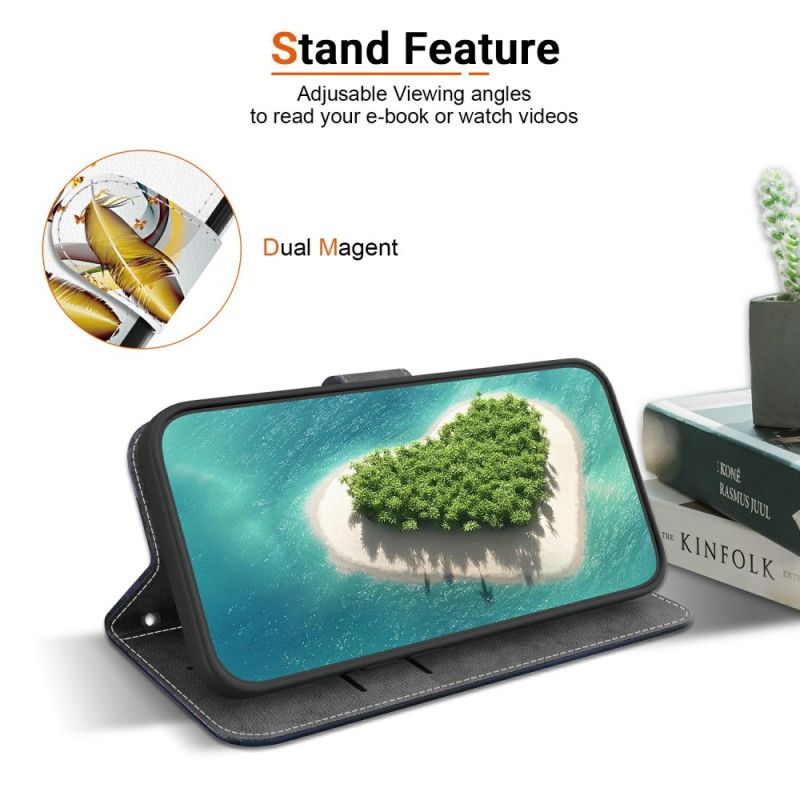 Lærdeksel Folio Deksel Oneplus Nord 5 Gyldne Fjær