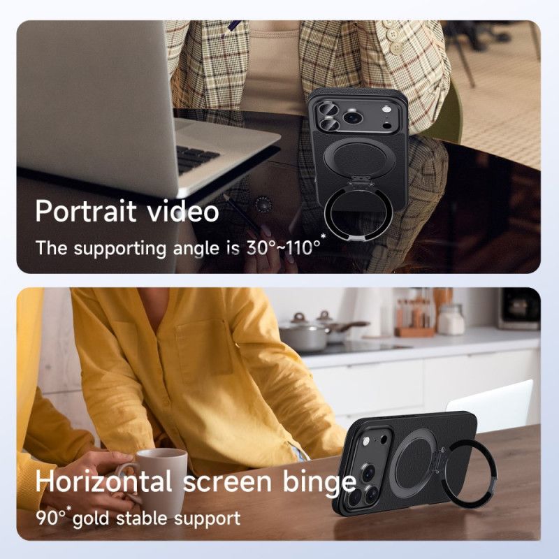 Deksel iPhone 17 Mobildeksel Magsafe Kompatibel Med Skinn Med Stativ