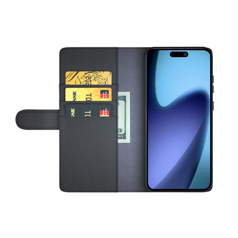 Folio Deksel iPhone 17 Lommebok I Ekte Skinn Beskyttelse Deksel