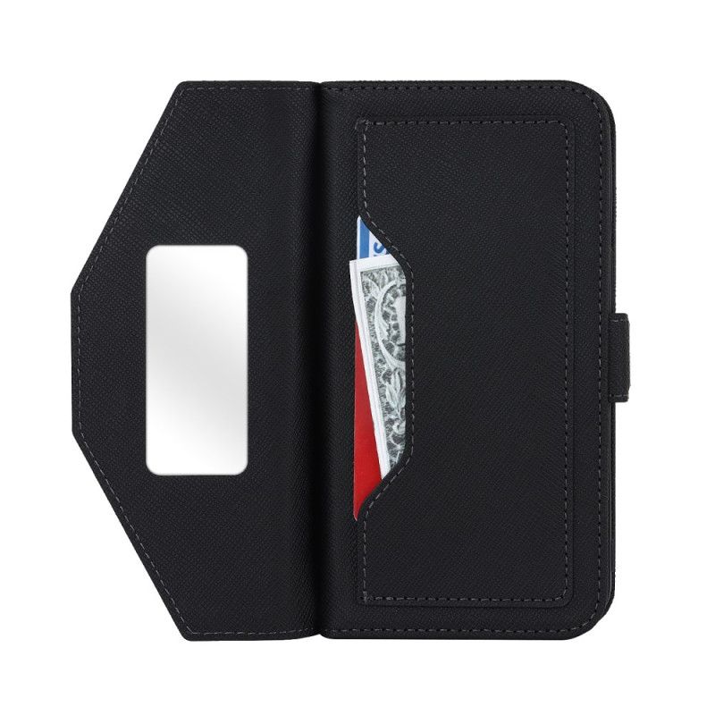 Folio Deksel iPhone 17 Lommebok Med Skulderstropp Og Speil Beskyttelse Deksel