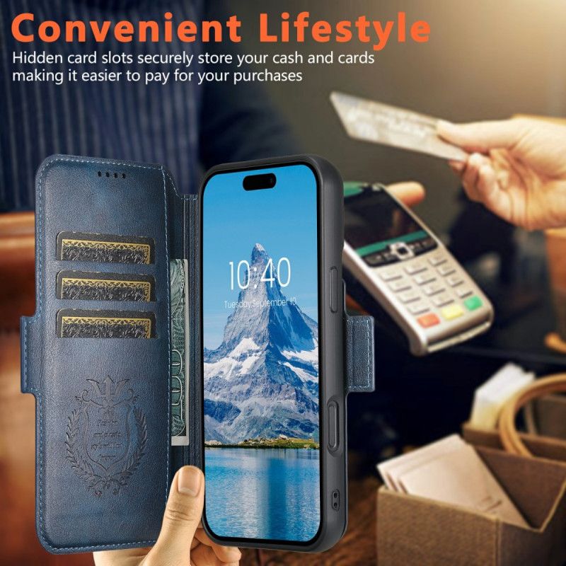 Folio Deksel iPhone 17 Magsafe Tofarget Teksturert Skinn