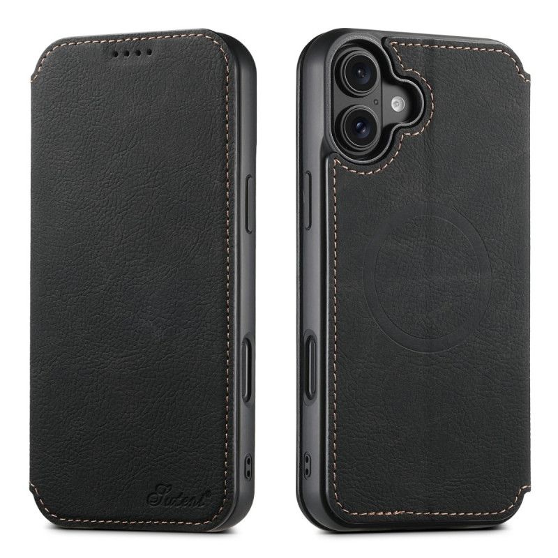 Folio Deksel Lær iPhone 17 Magsafe-kompatibel Skinnstil