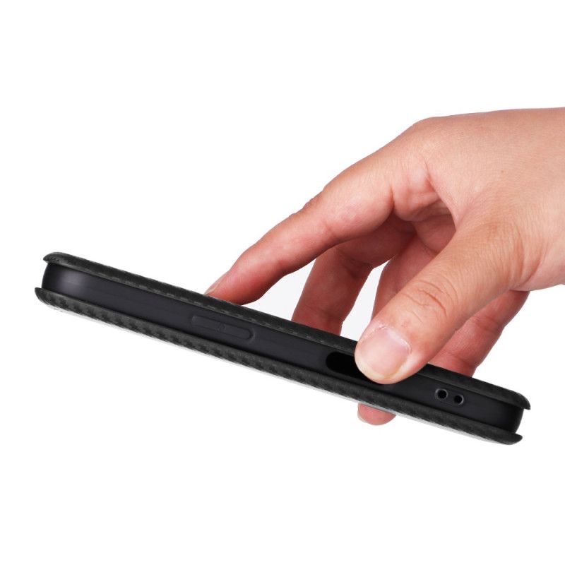 Folio Deksel Lær iPhone 17 Mobildeksel Karbonfiber