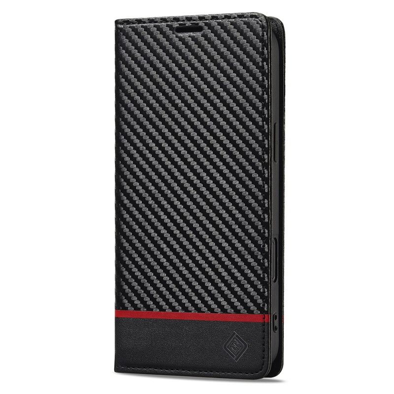 Folio Deksel Lær iPhone 17 Mobildeksel Karbonfiber Lc.imeeke