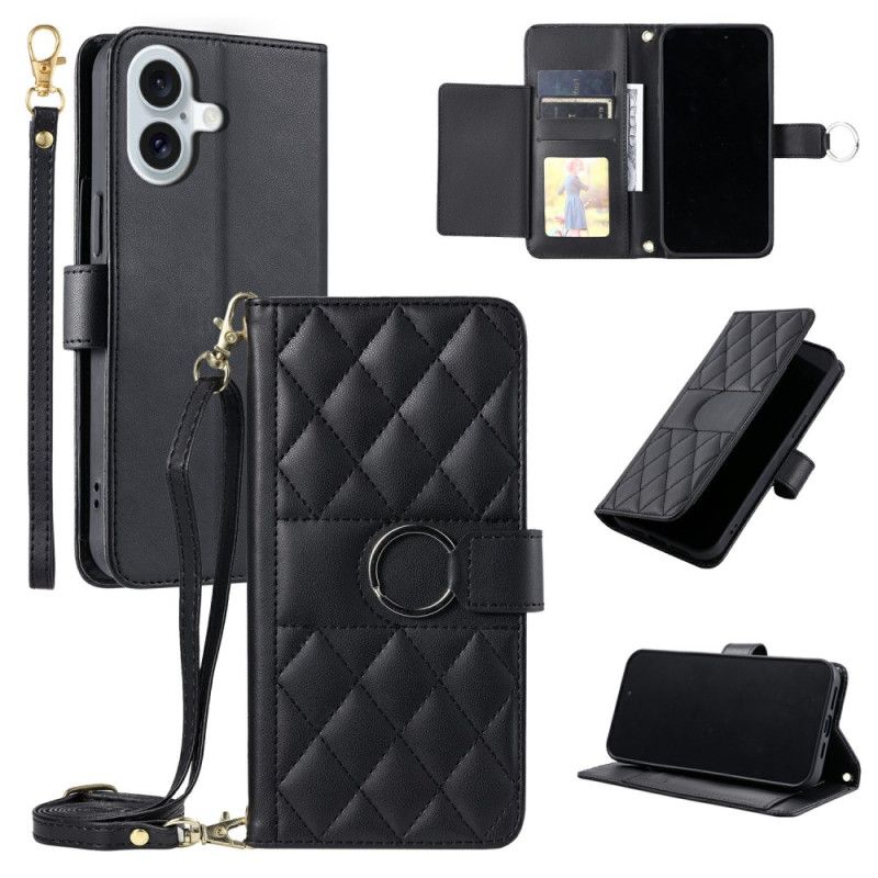 Folio Deksel Til iPhone 17 Premium Design Med Snor Og Skulderstropp