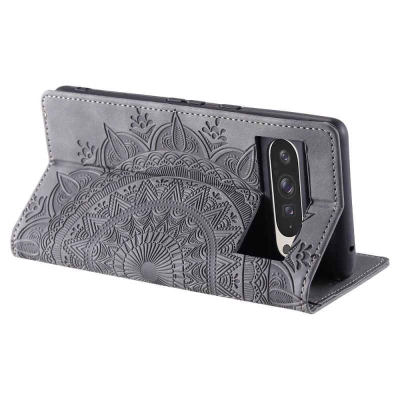 Folio Deksel Google Pixel 10 Pro Xl Mandala I Semsket Skinn