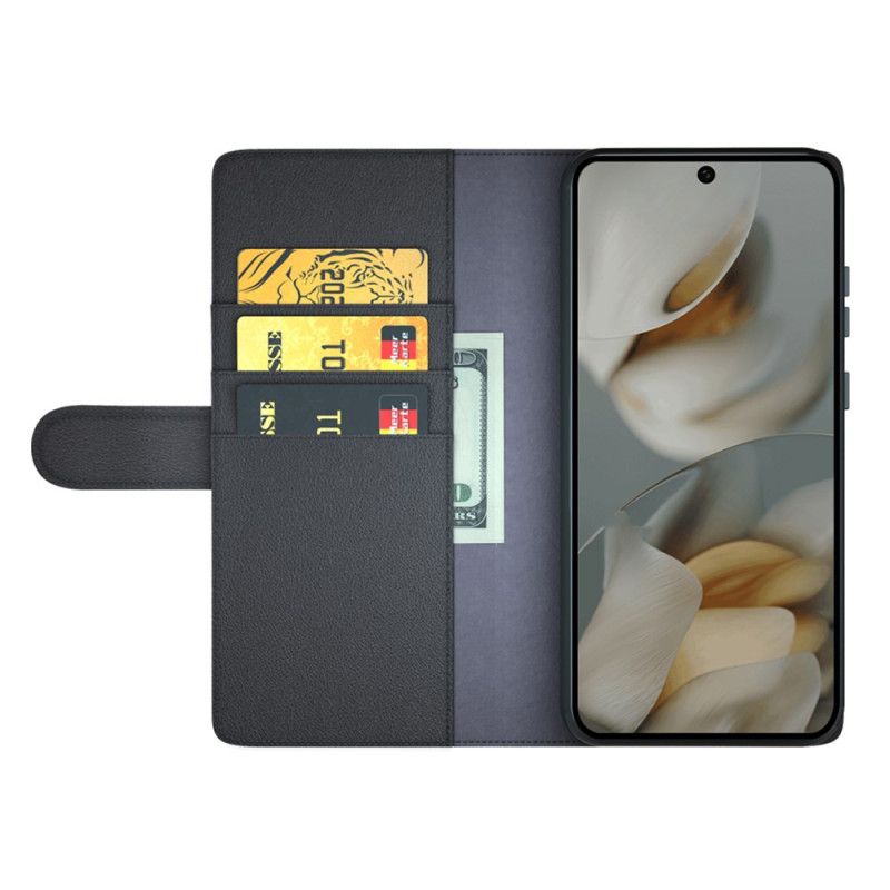 Lærdeksel Folio Deksel Google Pixel 10 Pro Xl Ekte Skinn