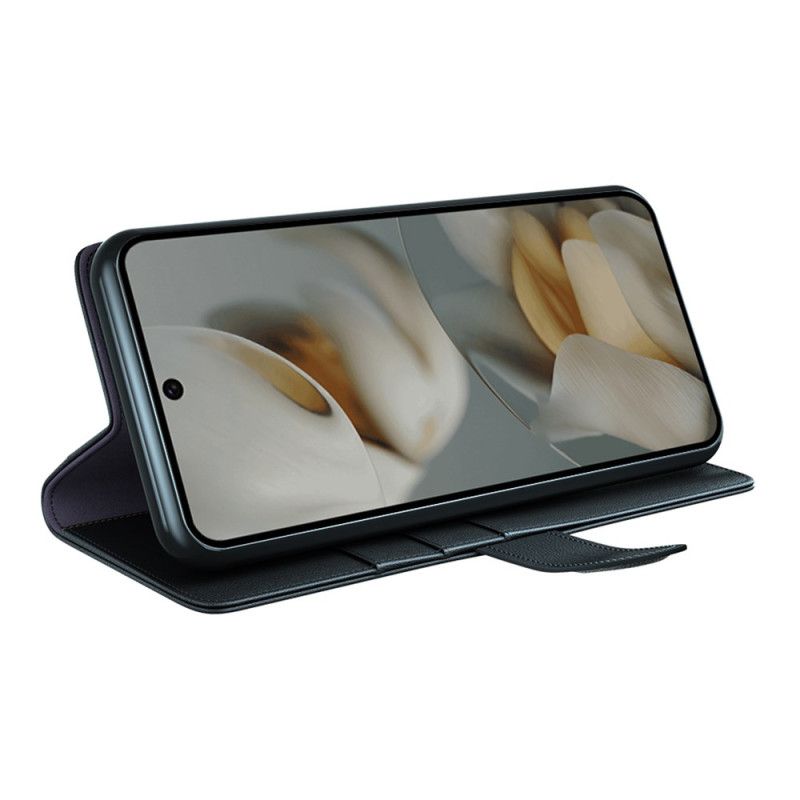 Lærdeksel Folio Deksel Google Pixel 10 Pro Xl Ekte Skinn