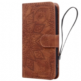 Lærdeksel Folio Deksel Google Pixel 10 Pro Xl Mobildeksel Blomstermandala-trykk