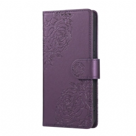 Lærdeksel Folio Deksel Google Pixel 10 Pro Xl Mobildeksel Rosetrykk