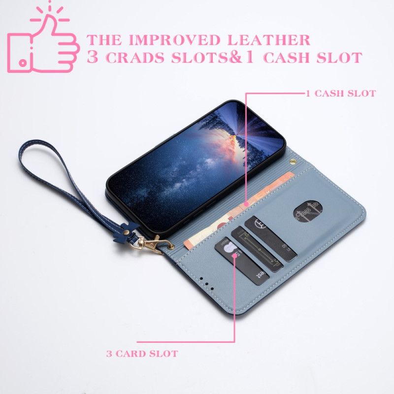 Lærdeksel Folio Deksel Google Pixel 10 Pro Xl Mobildeksel Sløyfe Med Snor