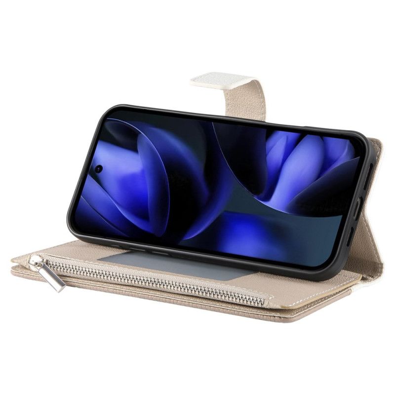 Lærdeksel Folio Deksel Google Pixel 10 Pro Xl Mobildeksel Tofarget Lommebok