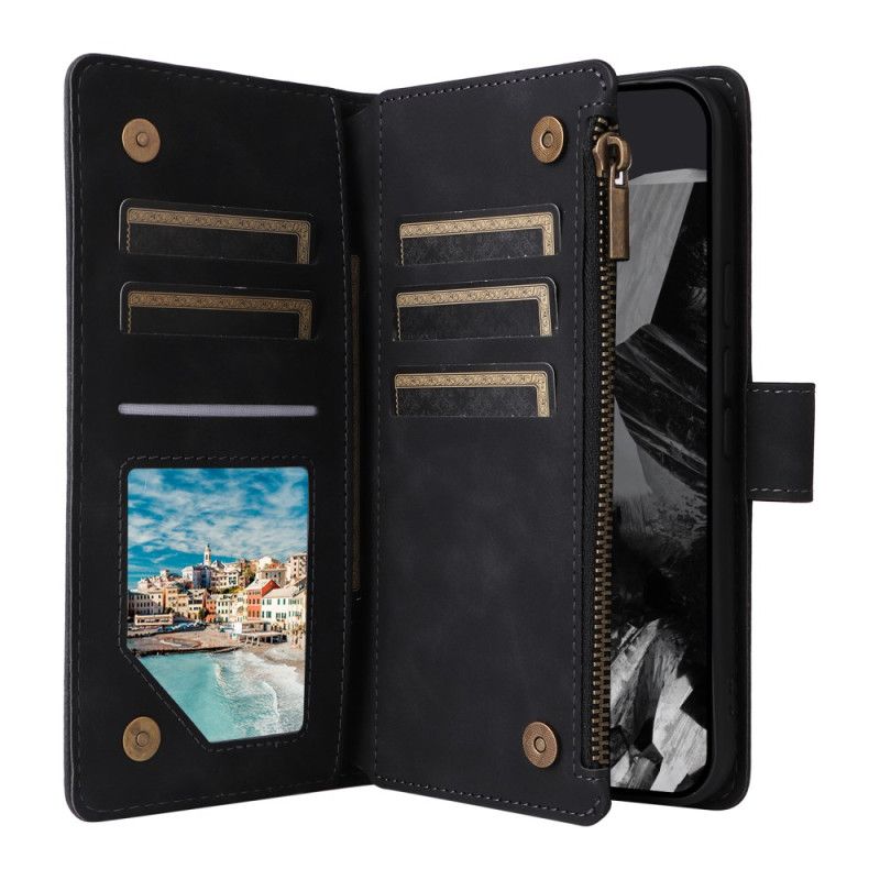 Lærdeksel Folio Deksel Google Pixel 10 Pro Xl Premium Lommebok I Semsket Skinn