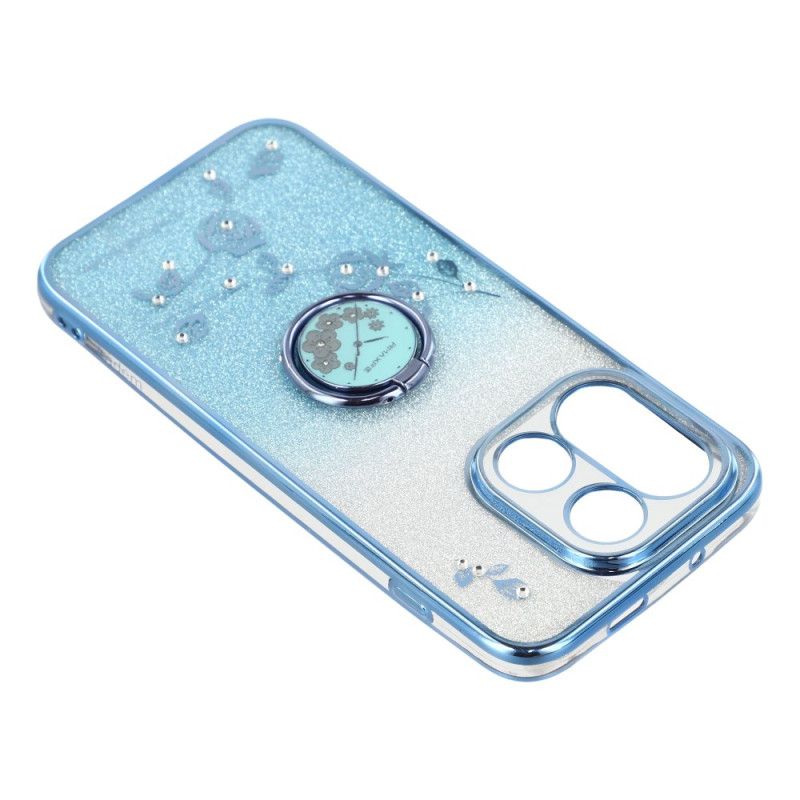 Deksel Oneplus 15 Ringholder Og Glitterblomstermønster Beskyttelse Deksel