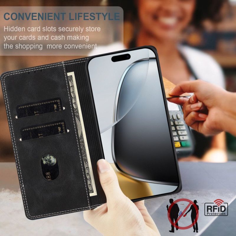 Folio Deksel Lær Oneplus 15 Mobildeksel Tofarget Rfid-beskyttelse