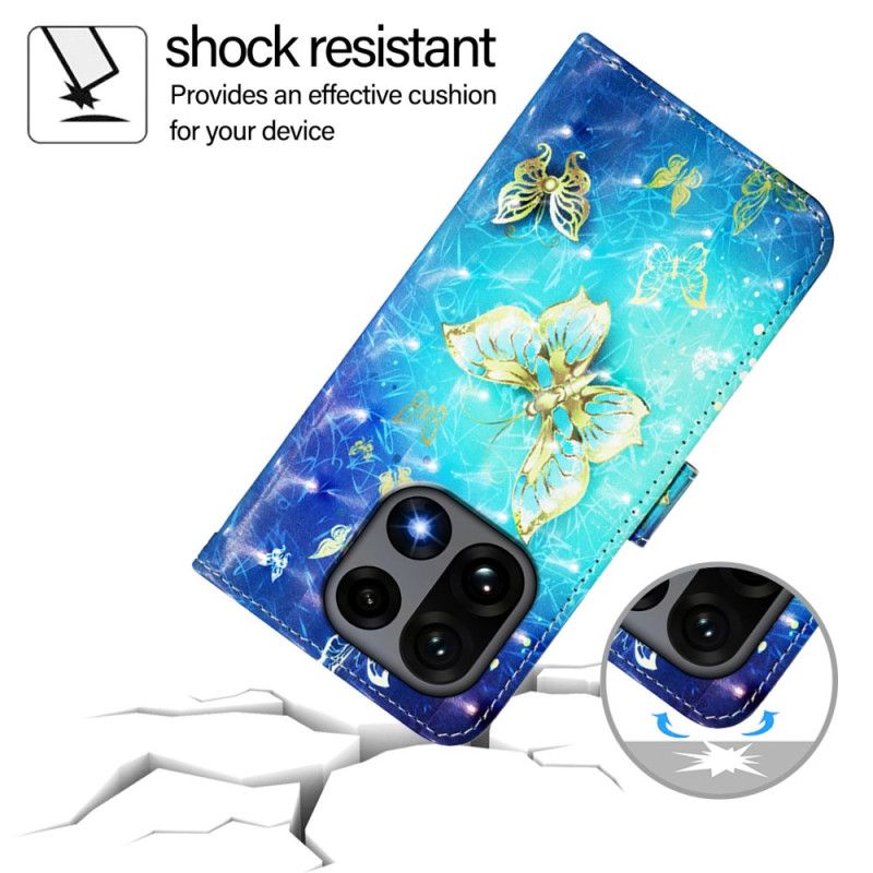 Folio Deksel Oneplus 15 Gullsommerfugler