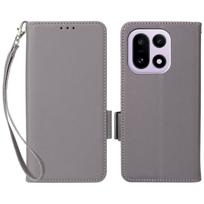 Folio Deksel Oneplus 15 Imitasjon I Skinn Med Stropp Beskyttelse Deksel