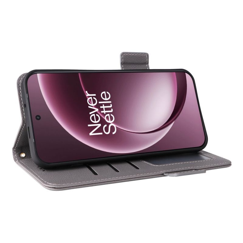 Folio Deksel Oneplus 15 Imitasjon I Skinn Med Stropp Beskyttelse Deksel