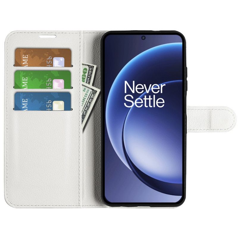 Folio Deksel Oneplus 15 Litchi I Kunstskinn