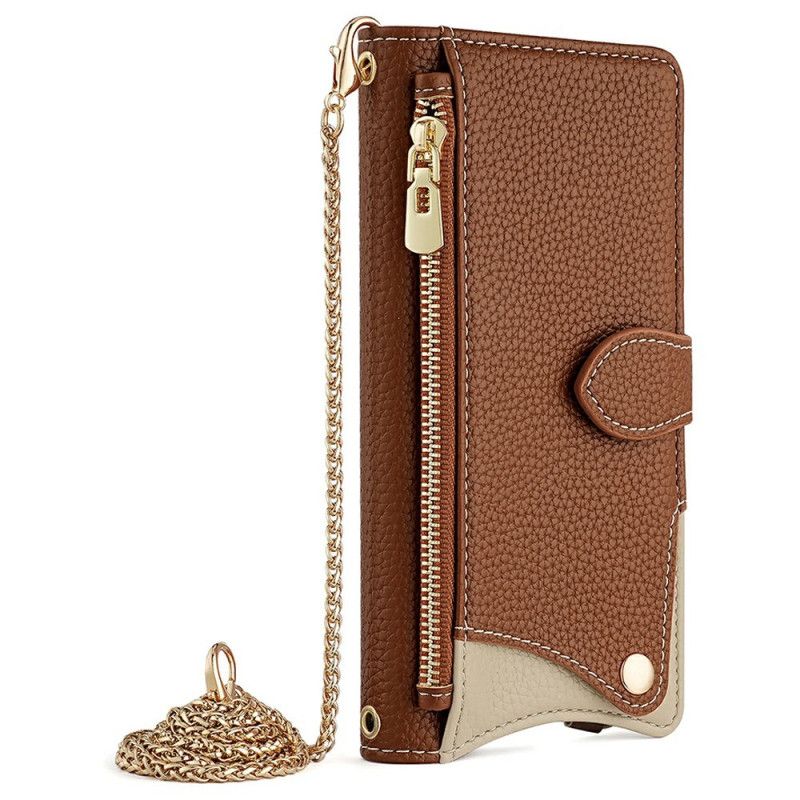 Folio Deksel Oneplus 15 Lommebok Med Kjede Og Skulderstropp Beskyttelse Deksel