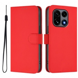 Lærdeksel Folio Deksel Oneplus 15 Mobildeksel Ensfarget