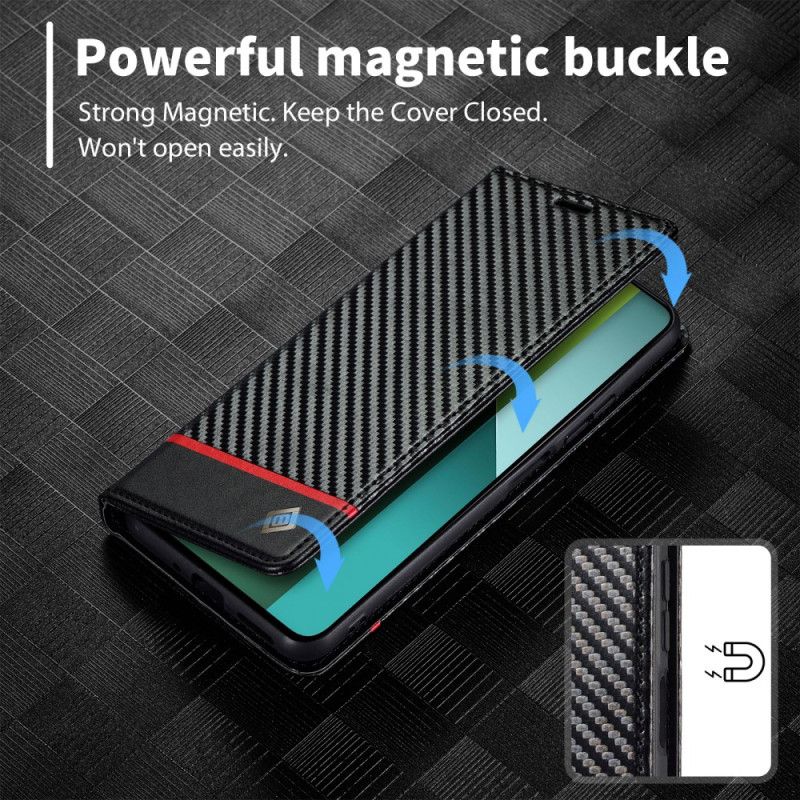Folio Deksel Xiaomi Redmi Note 13 Pro 4g Karbonfiber Lc.imeeke Beskyttelse Deksel