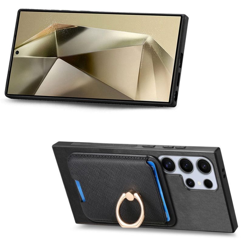 Deksel Samsung Galaxy S25 Ultra 5g Avtakbar Magnetisk Kortholder Og Stativ