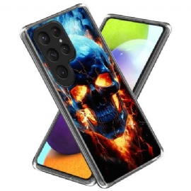 Deksel Samsung Galaxy S25 Ultra 5g Flammende Hodeskalle Beskyttelse Deksel