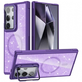 Deksel Samsung Galaxy S25 Ultra 5g Glitter Med Innebygd Stativ