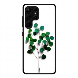 Deksel Samsung Galaxy S25 Ultra 5g Grønne Blader I Herdet Glass