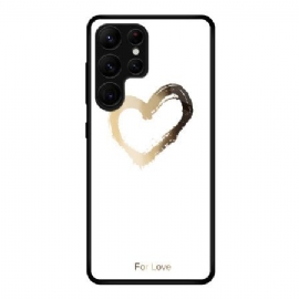 Deksel Samsung Galaxy S25 Ultra 5g Gullt Hjerte På Hvit Bakgrunn Beskyttelse Deksel