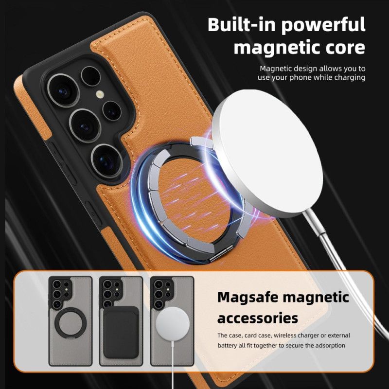 Deksel Samsung Galaxy S25 Ultra 5g Magnetisk Med Roterende Stativ Beskyttelse Deksel