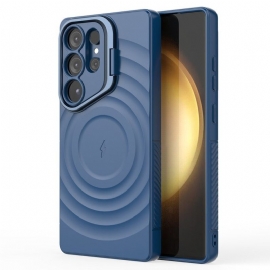 Deksel Samsung Galaxy S25 Ultra 5g Magsafe-kompatibel Bølget Design Med Stativ