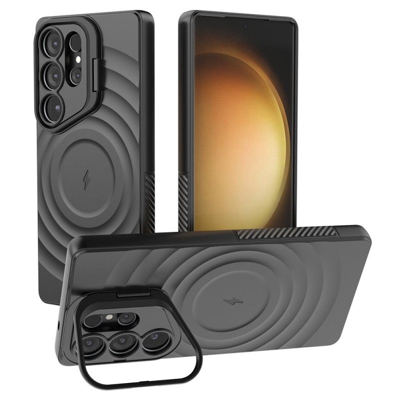 Deksel Samsung Galaxy S25 Ultra 5g Magsafe-kompatibel Bølget Design Med Stativ