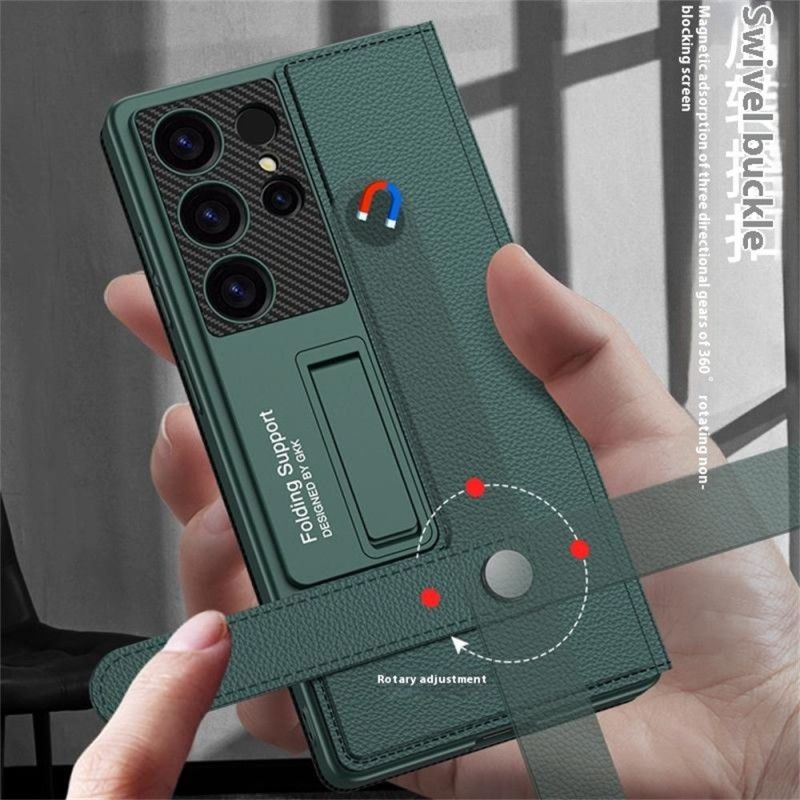 Deksel Samsung Galaxy S25 Ultra 5g Med Gkk-kortholder Og Stativ