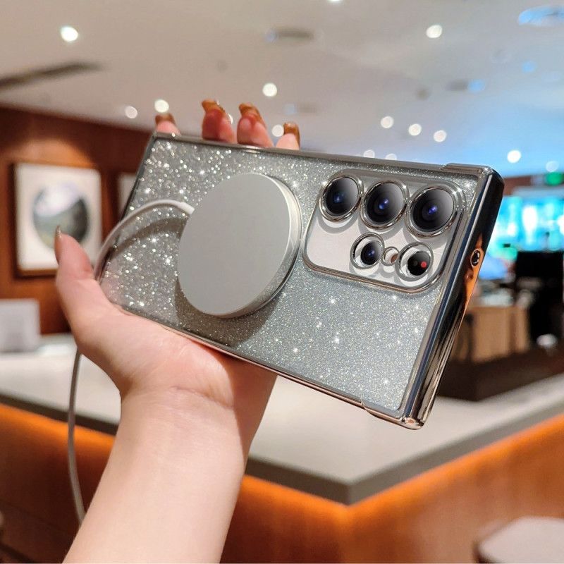 Deksel Samsung Galaxy S25 Ultra 5g Mobildeksel Magsafe-kompatibel Med Glitter