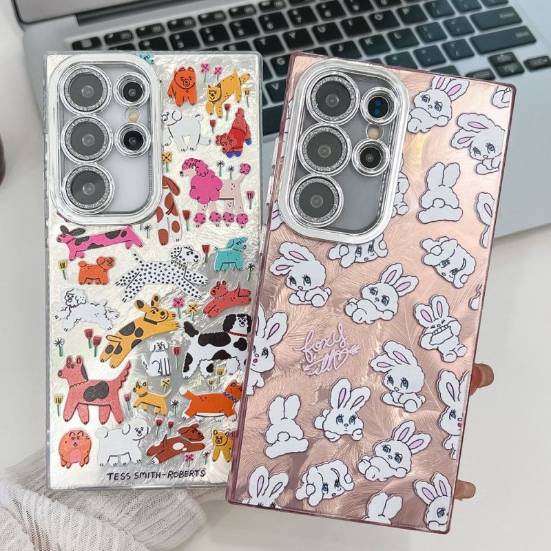 Deksel Samsung Galaxy S25 Ultra 5g Mobildeksel Morsomme Kaniner Med Linsebeskytter