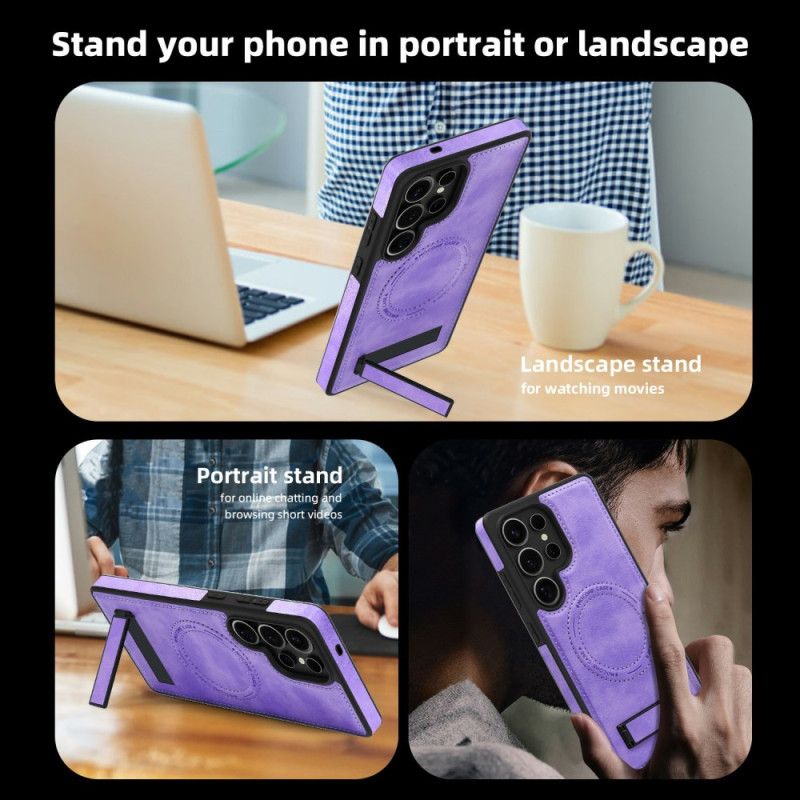 Deksel Samsung Galaxy S25 Ultra 5g Skinneffekt Kompatibel Med Magsafe Beskyttelse Deksel