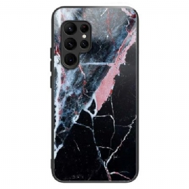 Deksel Samsung Galaxy S25 Ultra 5g Svart Og Hvit Marmor Herdet Glass