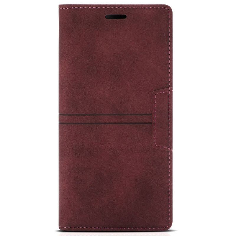 Folio Deksel Lær Samsung Galaxy S25 Ultra 5g Mobildeksel Doble Linjer