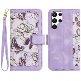Folio Deksel Samsung Galaxy S25 Ultra 5g Blomsterlommebok