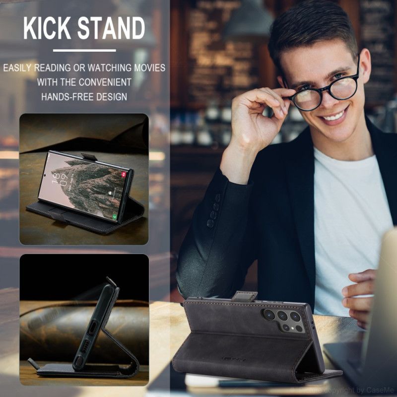 Folio Deksel Samsung Galaxy S25 Ultra 5g Caseme Med Semsket Skinneffekt