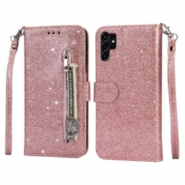 Folio Deksel Samsung Galaxy S25 Ultra 5g Glitterveske Med Stropp