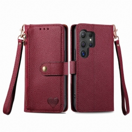 Folio Deksel Samsung Galaxy S25 Ultra 5g Hjerte